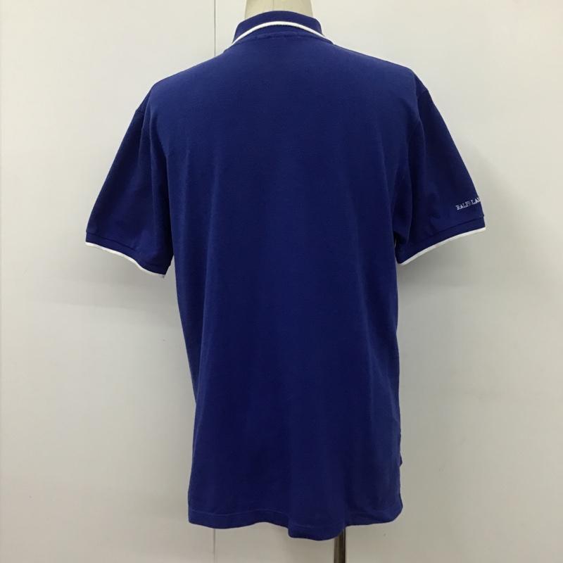 ポロバイラルフローレン Polo by RALPH LAUREN ポロシャツ 半袖 コットン ロゴ L 刺繍 白 / ホワイト / X 青 / ブルー / メンズ USED 古着 中古 10100618