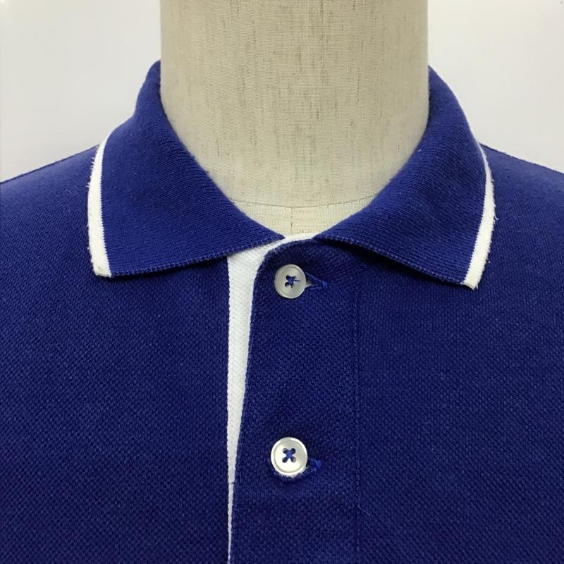 ポロバイラルフローレン Polo by RALPH LAUREN ポロシャツ 半袖 コットン ロゴ L 刺繍 白 / ホワイト / X 青 / ブルー / メンズ USED 古着 中古 10100618
