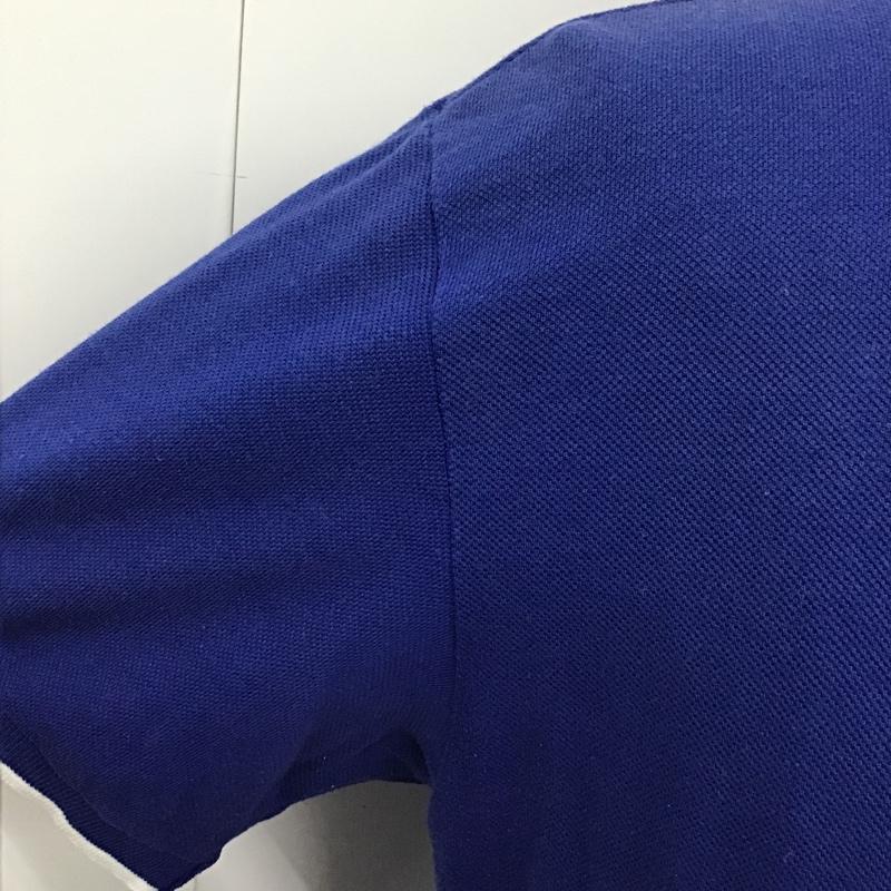 ポロバイラルフローレン Polo by RALPH LAUREN ポロシャツ 半袖 コットン ロゴ L 刺繍 白 / ホワイト / X 青 / ブルー / メンズ USED 古着 中古 10100618