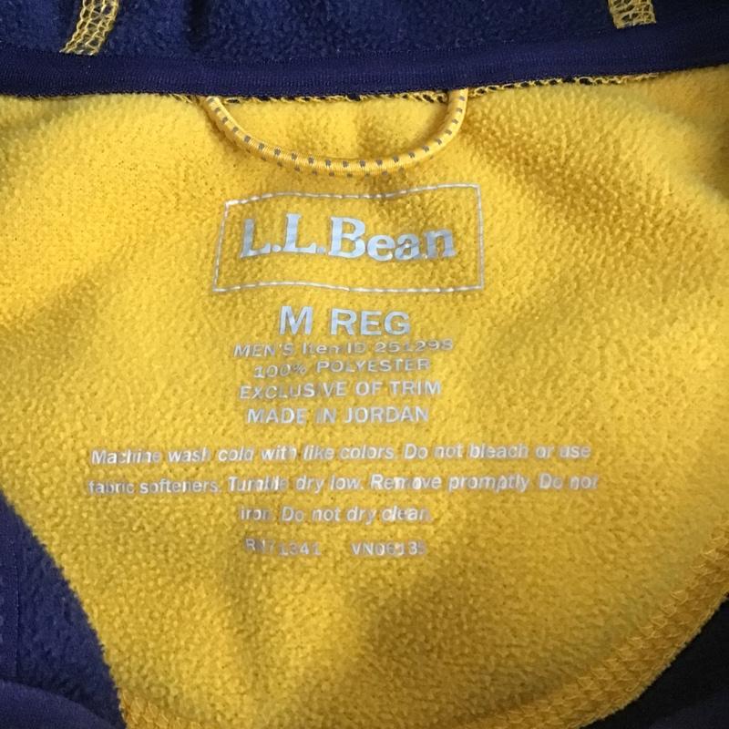 エルエルビーン L.L.Bean パーカー 長袖 251298 POLARTEC フリース フルジップ M ロゴ、文字 黄 / イエロー / X 紫 / パープル / メンズ USED 古着 中古 10100651