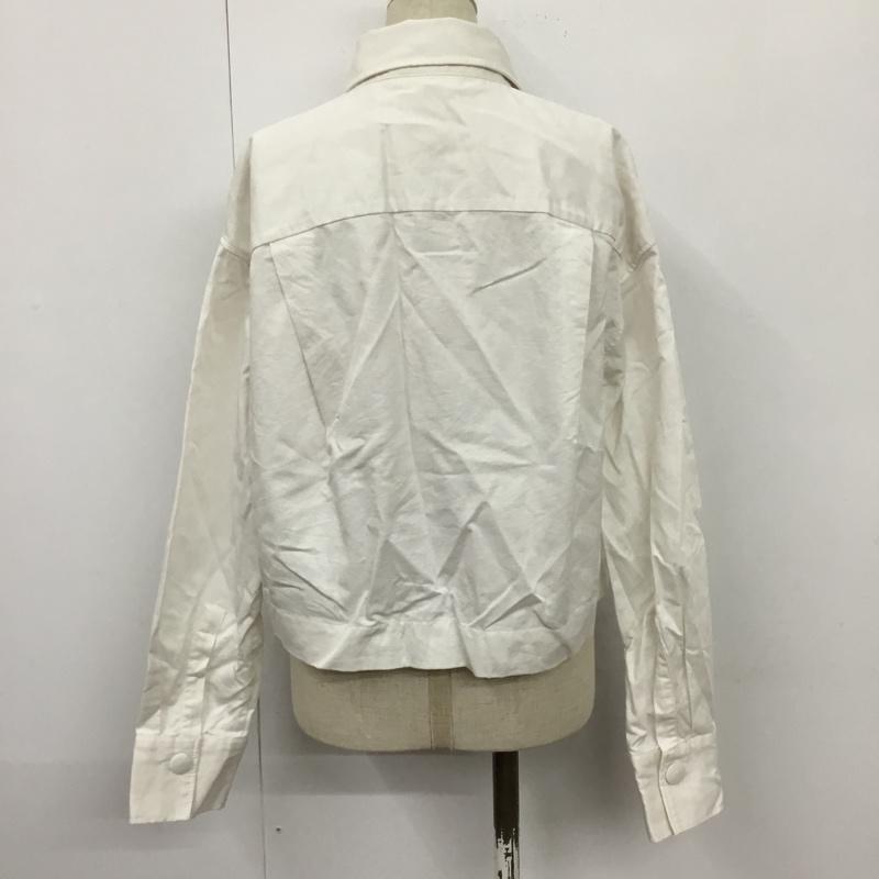 ザラ ZARA ジャケット、上着 ジャケット、ブレザー 4437 271 712 シャツジャケット クロップド丈 S 無地 白 / ホワイト / レディース USED 古着 中古 10100665