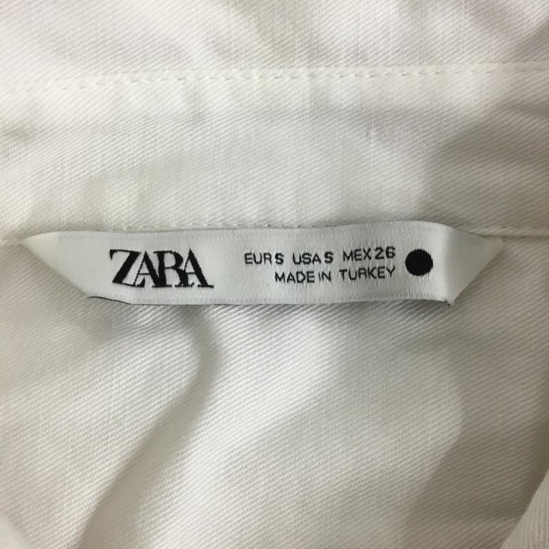 ザラ ZARA ジャケット、上着 ジャケット、ブレザー 4437 271 712 シャツジャケット クロップド丈 S 無地 白 / ホワイト / レディース USED 古着 中古 10100665