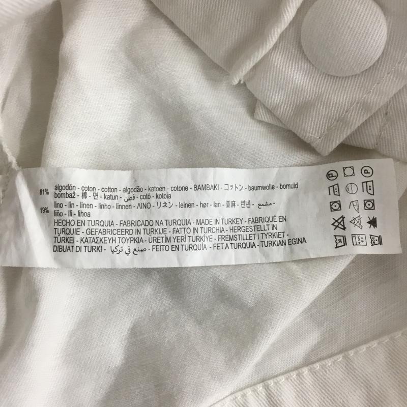 ザラ ZARA ジャケット、上着 ジャケット、ブレザー 4437 271 712 シャツジャケット クロップド丈 S 無地 白 / ホワイト / レディース USED 古着 中古 10100665
