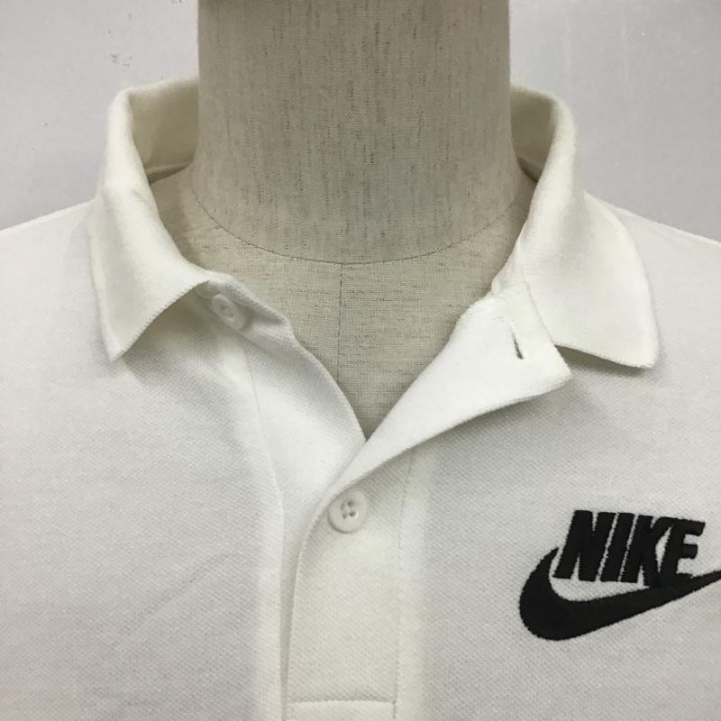 ナイキ NIKE ポロシャツ 半袖 CN8765-100 ロゴ S 刺繍 白 / ホワイト / メンズ USED 古着 中古 10100694
