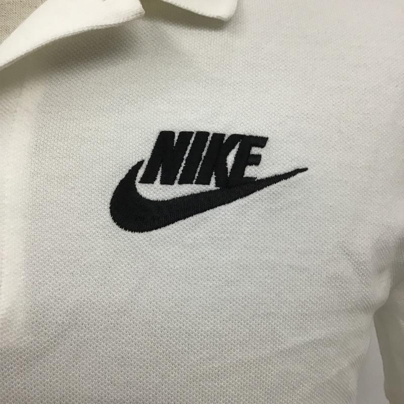 ナイキ NIKE ポロシャツ 半袖 CN8765-100 ロゴ S 刺繍 白 / ホワイト / メンズ USED 古着 中古 10100694