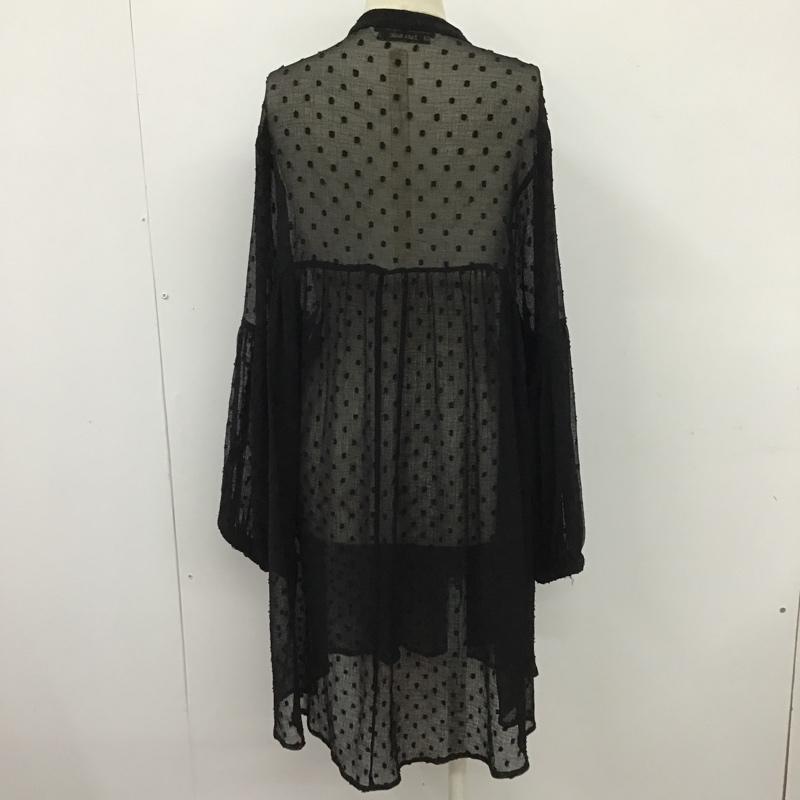 ザラ ZARA ワンピース ひざ丈スカート シースルー チュニック 刺繍 XS 刺繍 黒 / ブラック / レディース USED 古着 中古 10100701