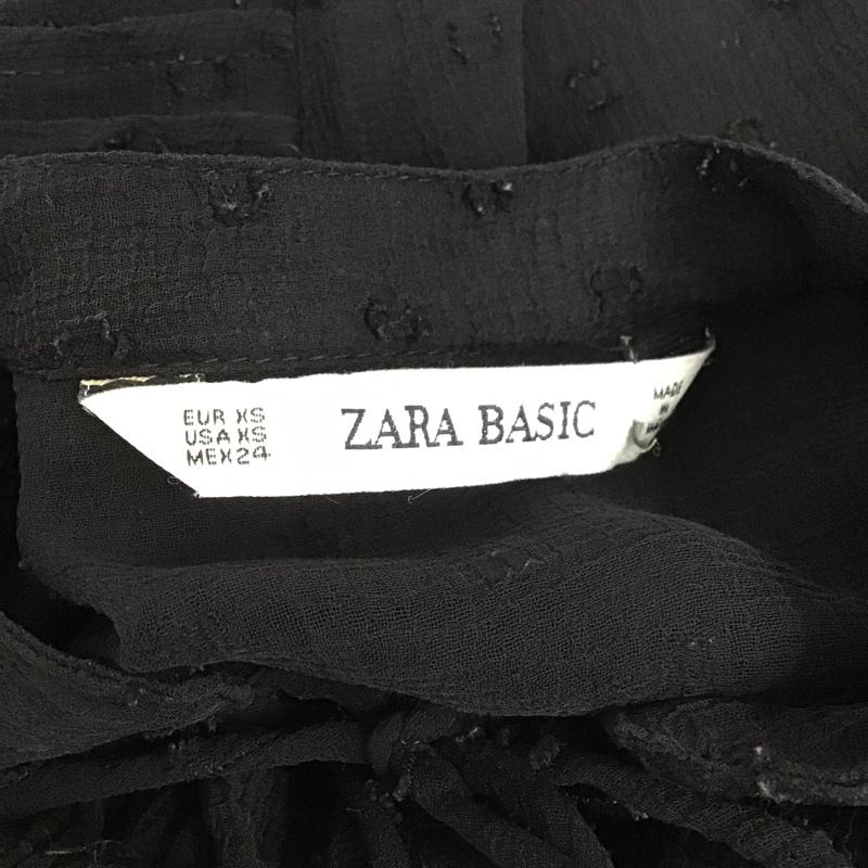 ザラ ZARA ワンピース ひざ丈スカート シースルー チュニック 刺繍 XS 刺繍 黒 / ブラック / レディース USED 古着 中古 10100701