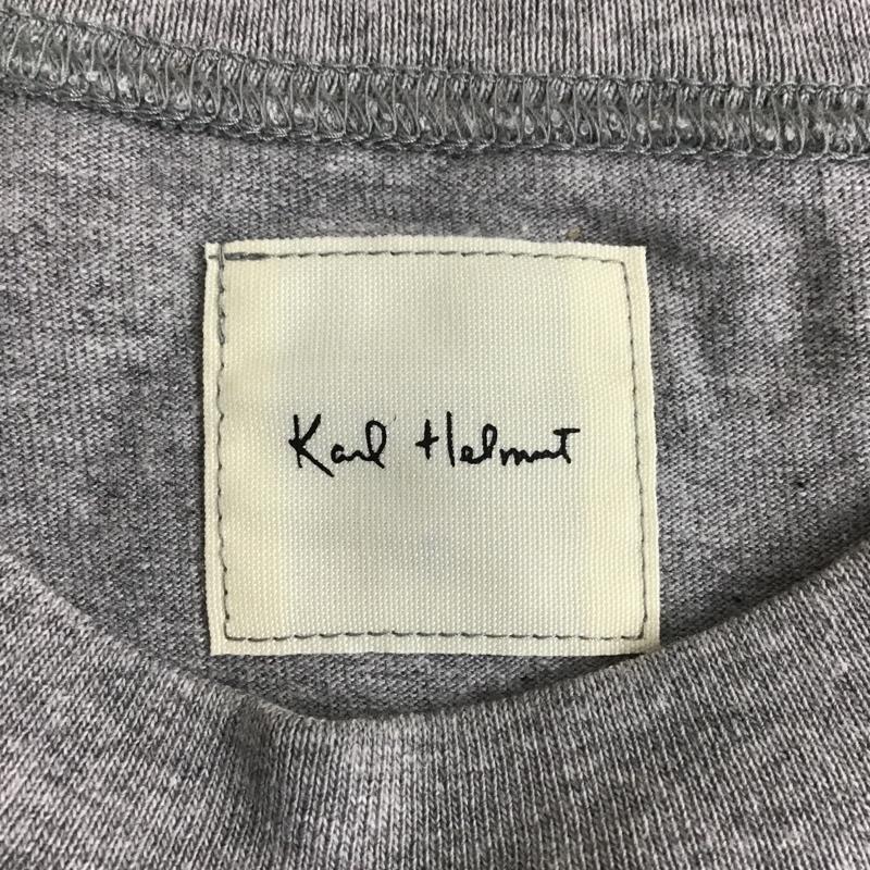 カールヘルム KARLHELMUT Tシャツ 半袖 半袖カットソー プリントTシャツ クルーネックカットソー ラグラン L ロゴ、文字 灰 / グレー / メンズ USED 古着 中古 10100731
