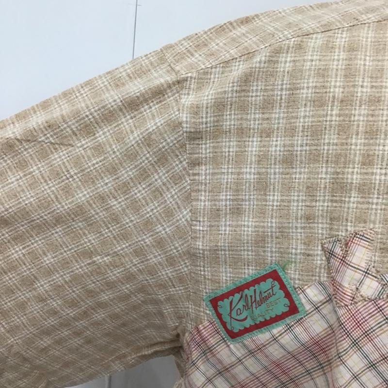 カールヘルム KARLHELMUT シャツ、ブラウス 半袖 半袖シャツ カラーシャツ 半袖カットソー チェックシャツ パッチワークシャツ L 総柄 X チェック マルチカラー / マルチカラー / メンズ USED 古着 中古 10100733