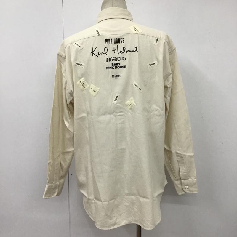 カールヘルム KARLHELMUT シャツ、ブラウス 長袖 長袖シャツ カラーシャツ ポケットシャツ 長袖カットソー M ロゴ、文字 白 / ホワイト / メンズ USED 古着 中古 10100734