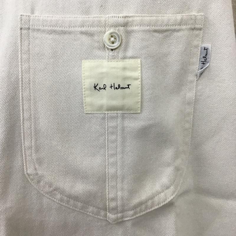 カールヘルム KARLHELMUT シャツ、ブラウス 長袖 長袖シャツ カラーシャツ ポケットシャツ 長袖カットソー M ロゴ、文字 白 / ホワイト / メンズ USED 古着 中古 10100734
