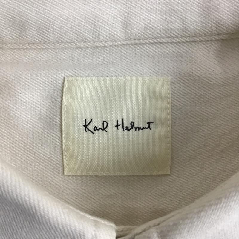 カールヘルム KARLHELMUT シャツ、ブラウス 長袖 長袖シャツ カラーシャツ ポケットシャツ 長袖カットソー M ロゴ、文字 白 / ホワイト / メンズ USED 古着 中古 10100734