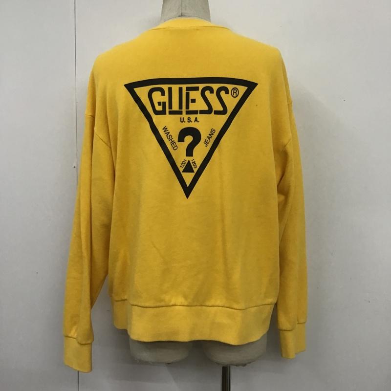 ゲス Guess トレーナー 長袖 MZ1K7904J スウェット 長袖トレーナー プリントスウェット 長袖カットソー M プリント 黄 / イエロー / メンズ USED 古着 中古 10100766