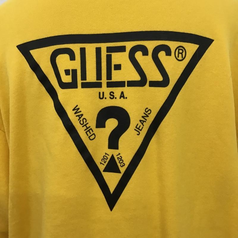 ゲス Guess トレーナー 長袖 MZ1K7904J スウェット 長袖トレーナー プリントスウェット 長袖カットソー M プリント 黄 / イエロー / メンズ USED 古着 中古 10100766