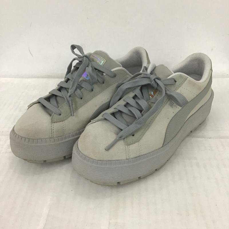 プーマ PUMA スニーカー スニーカー 373695-02 SUEDE PLATFORM TRACE LITE WNS 23cm 23.0cm ロゴ、文字 灰 / グレー / レディース USED 古着 中古 10100772