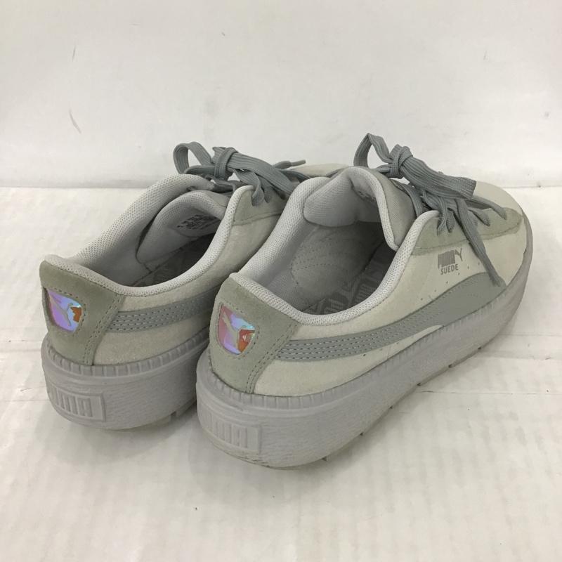 プーマ PUMA スニーカー スニーカー 373695-02 SUEDE PLATFORM TRACE LITE WNS 23cm 23.0cm ロゴ、文字 灰 / グレー / レディース USED 古着 中古 10100772