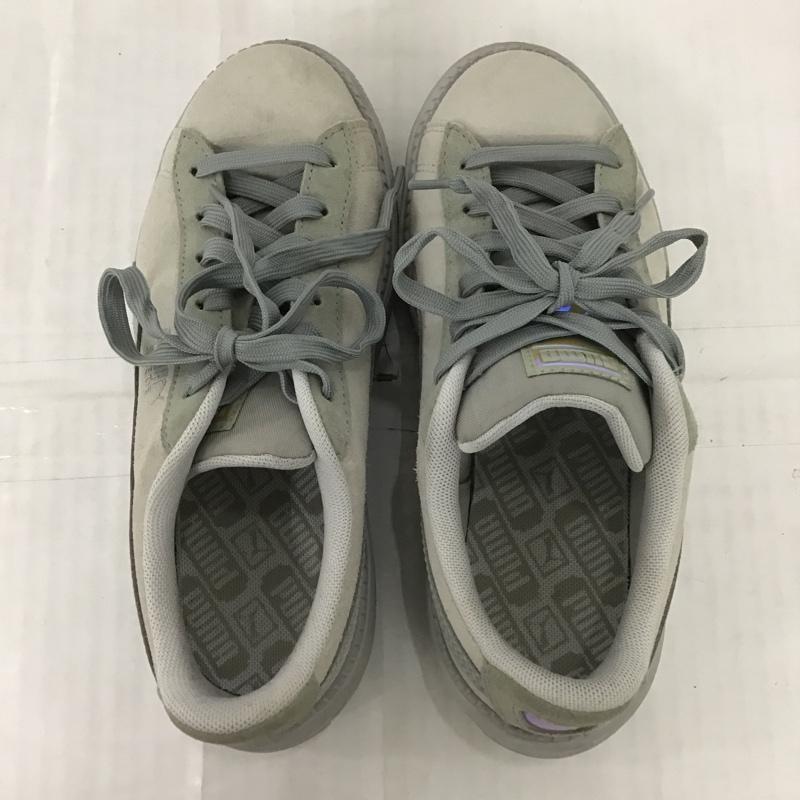 プーマ PUMA スニーカー スニーカー 373695-02 SUEDE PLATFORM TRACE LITE WNS 23cm 23.0cm ロゴ、文字 灰 / グレー / レディース USED 古着 中古 10100772