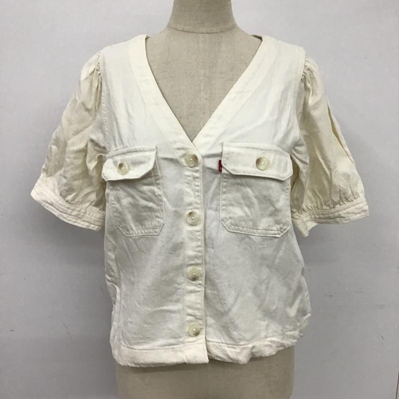 リーバイス Levi's シャツ、ブラウス 半袖 34621-0000 Vネック ノースリーブ XS 無地 アイボリー / アイボリー / レディース USED 古着 中古 10100806