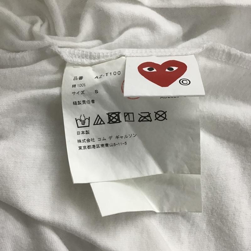 プレイコムデギャルソン PLAY COMME des GARCONS Tシャツ 半袖 AZ-T100 ハート ワッペン S プリント 白 / ホワイト / メンズ USED 古着 中古 10100822