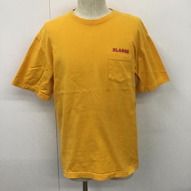 エクストララージ XLARGE Tシャツ 半袖 半袖カットソー プリントTシャツ クルーネックカットソー L ロゴ、文字 黄 / イエロー / メンズ USED 古着 中古 10100850