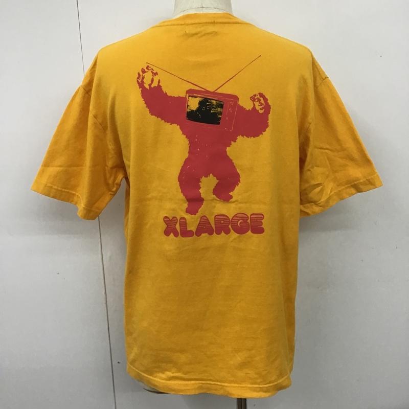 エクストララージ XLARGE Tシャツ 半袖 半袖カットソー プリントTシャツ クルーネックカットソー L ロゴ、文字 黄 / イエロー / メンズ USED 古着 中古 10100850