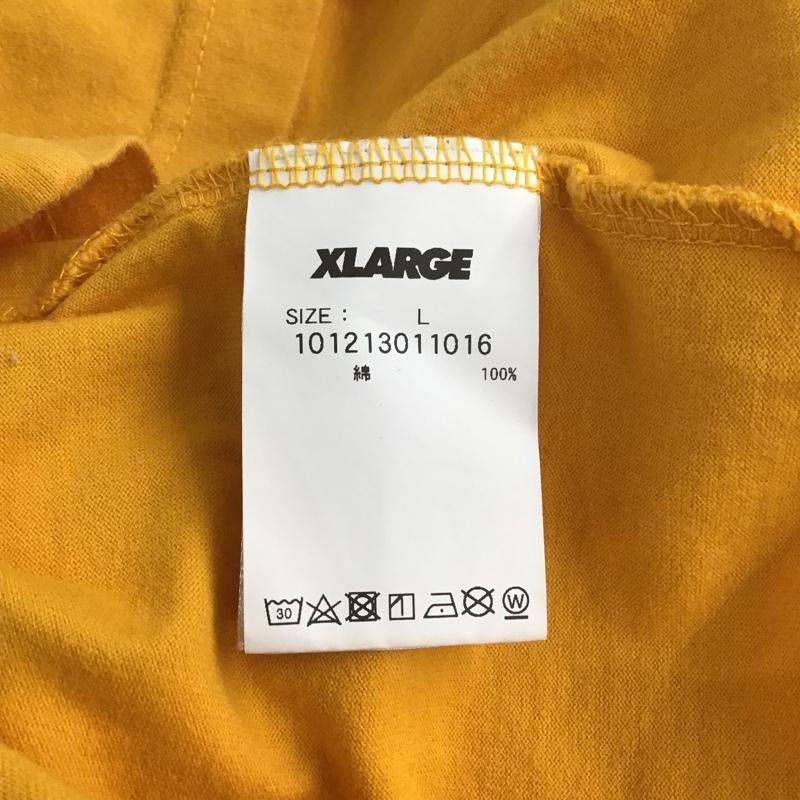 エクストララージ XLARGE Tシャツ 半袖 半袖カットソー プリントTシャツ クルーネックカットソー L ロゴ、文字 黄 / イエロー / メンズ USED 古着 中古 10100850