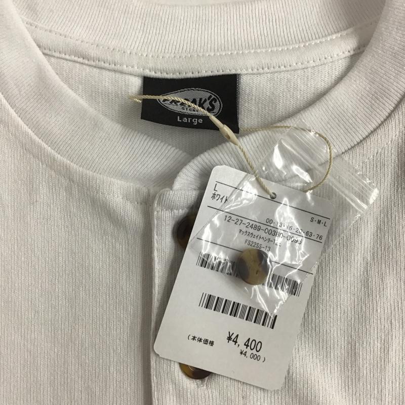 フリークスストア FREAK'S STORE カットソー 半袖 半袖カットソー 無地Tシャツ ヘンリーネックカットソー M 無地 白 / ホワイト / メンズ USED 古着 中古 10100851