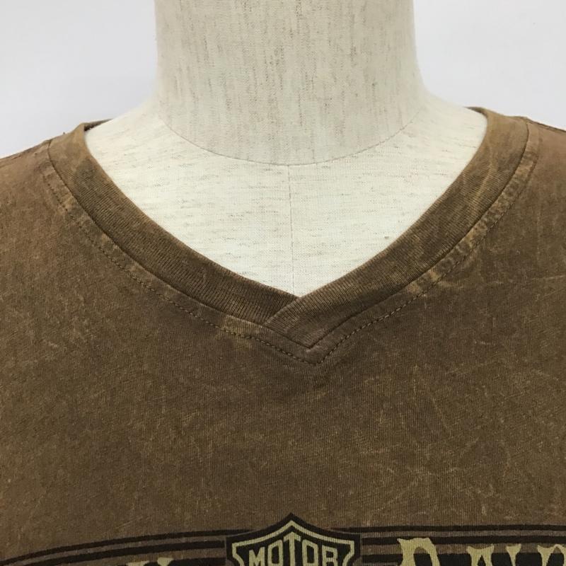 ハーレーダビッドソン Harley-Davidson カットソー 長袖 長袖カットソー クルーネックカットソー ロングスリーブカットソー プリントTシャツ 古着 ヴィンテージ XL プリント 茶 / ブラウン / メンズ USED 古着 中古 10100877