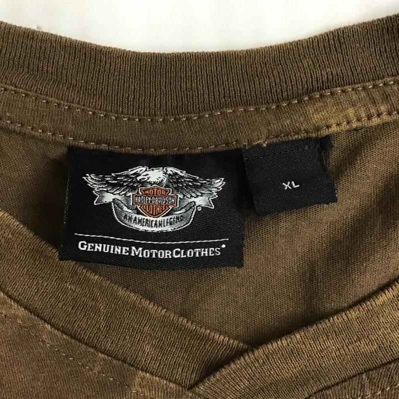 ハーレーダビッドソン Harley-Davidson カットソー 長袖 長袖カットソー クルーネックカットソー ロングスリーブカットソー プリントTシャツ 古着 ヴィンテージ XL プリント 茶 / ブラウン / メンズ USED 古着 中古 10100877