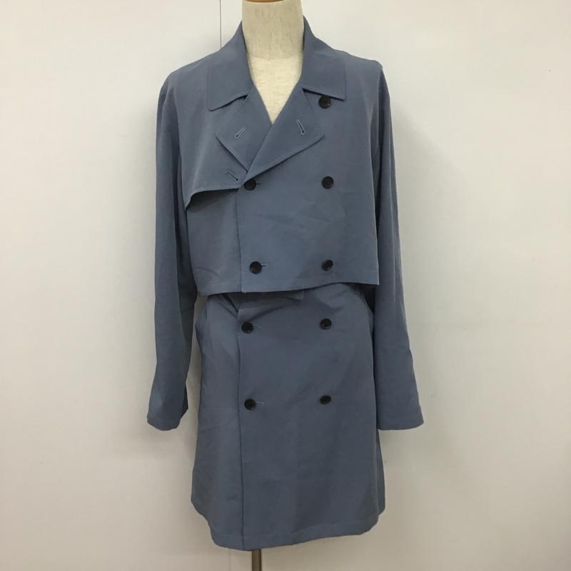 ノーアイディ NO ID. セットアップ セットアップ 450006-879C 3WAYセパレートトレンチコート ロングジャケット カラージャケット ベスト 2 無地 青 / ブルー / X 灰 / グレー / メンズ USED 古着 中古 10100887