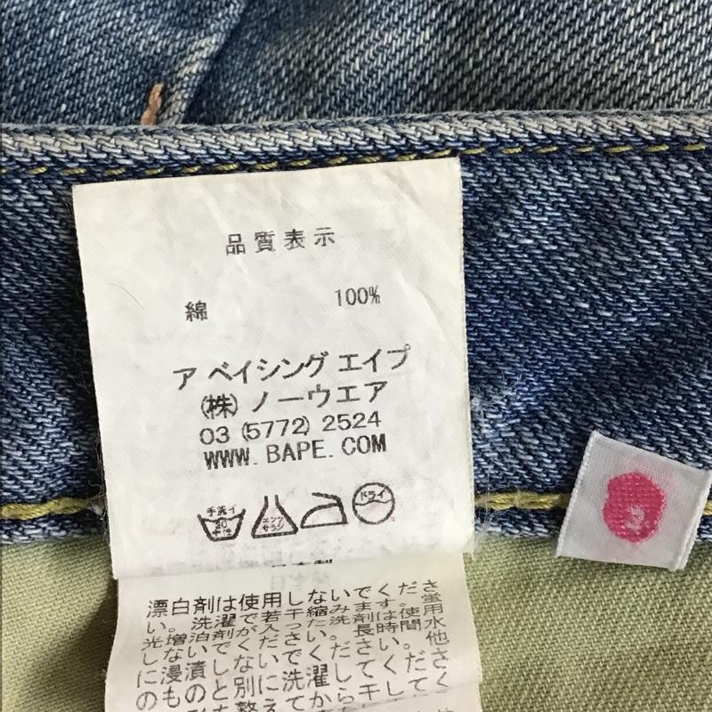 アベイシングエイプ A BATHING APE パンツ ショートパンツ ショートパンツ ハーフパンツ カジュアルパンツ デニムパンツ XS 無地 インディゴ / インディゴ /  レディース USED 古着 中古 10100900