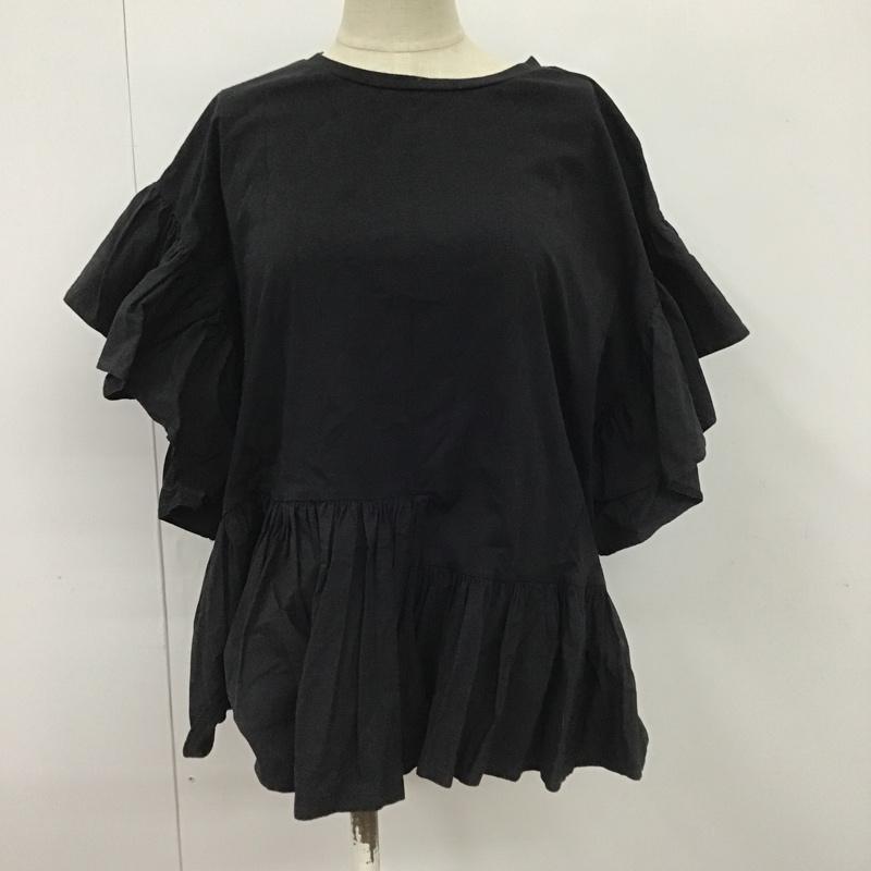 ザラ ZARA カットソー 半袖 L 無地 黒 / ブラック /  レディース USED 古着 中古 10100968