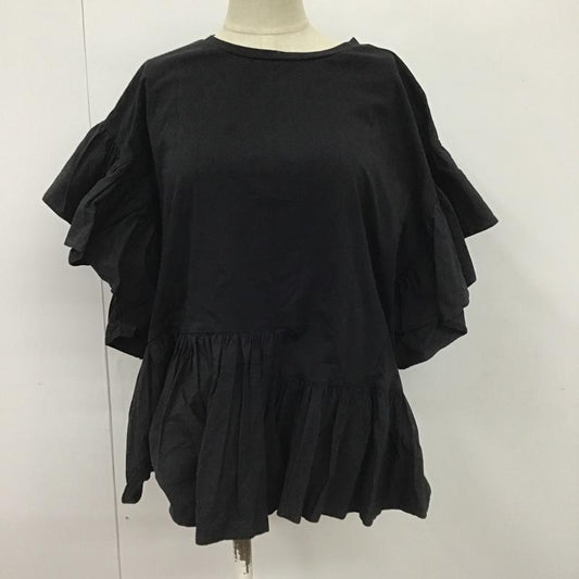 ザラ ZARA カットソー 半袖 L 無地 黒 / ブラック /  レディース USED 古着 中古 10100968