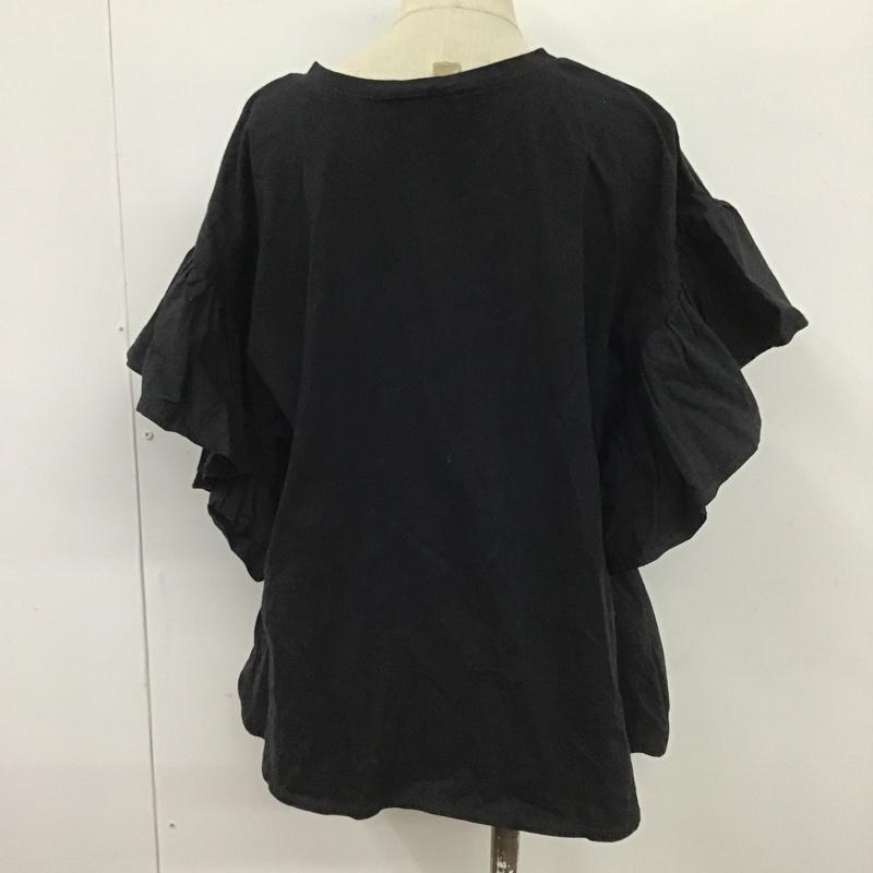 ザラ ZARA カットソー 半袖 L 無地 黒 / ブラック /  レディース USED 古着 中古 10100968