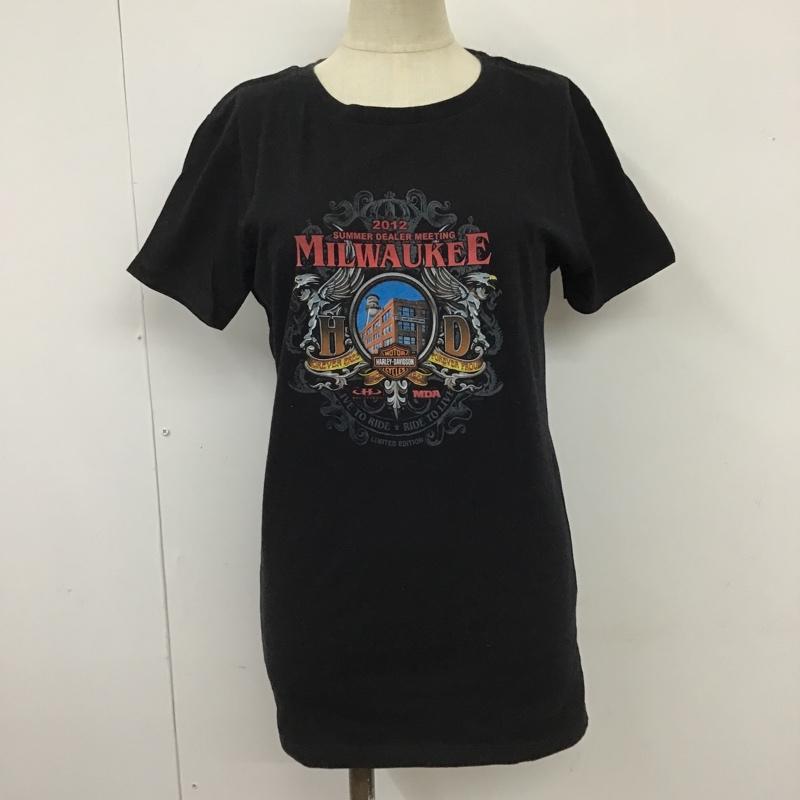 ハーレーダビッドソン Harley-Davidson Tシャツ 半袖 プリントTシャツ XL プリント X ロゴ、文字 黒 / ブラック / レディース USED 古着 中古 10101028