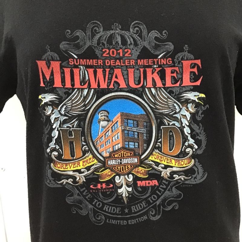 ハーレーダビッドソン Harley-Davidson Tシャツ 半袖 プリントTシャツ XL プリント X ロゴ、文字 黒 / ブラック / レディース USED 古着 中古 10101028
