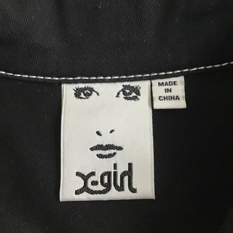 エックスガール X-girl シャツ、ブラウス 半袖 105202014004 カモフラ BOX SILHOUETTE WORK SHIRT 1 無地 黒 / ブラック / レディース USED 古着 中古 10101031