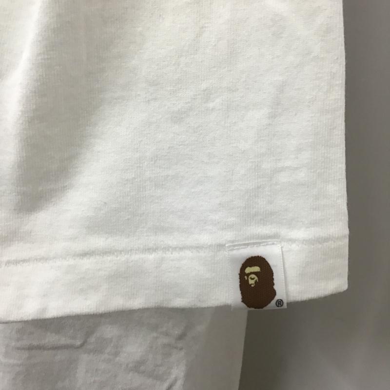 アベイシングエイプ A BATHING APE Tシャツ 半袖 半袖カットソー プリントTシャツ クルーネックカットソー XL プリント 白 / ホワイト / メンズ USED 古着 中古 10101046