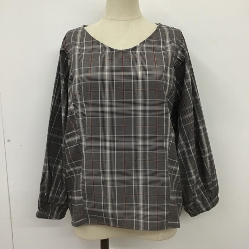 サマンサモスモスブルー Samansa Mos2 blue カットソー 長袖 FREE チェック マルチカラー / マルチカラー /  レディース USED 古着 中古 10101050