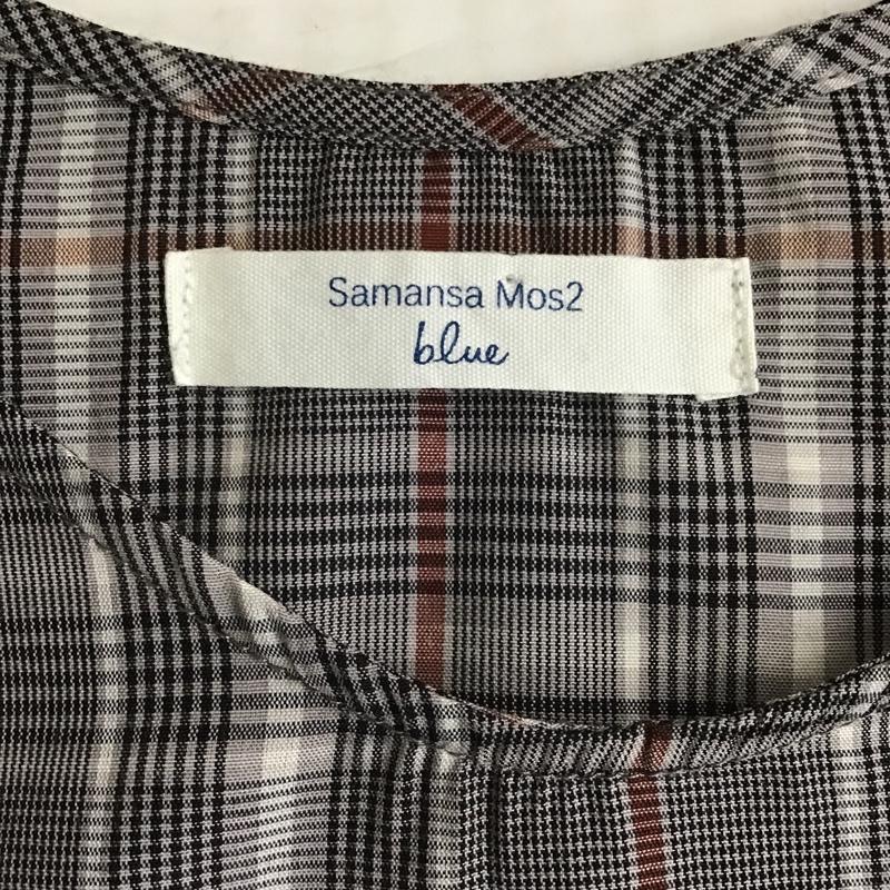 サマンサモスモスブルー Samansa Mos2 blue カットソー 長袖 FREE チェック マルチカラー / マルチカラー /  レディース USED 古着 中古 10101050