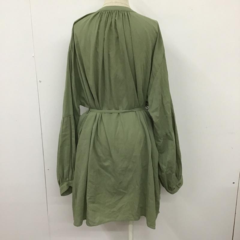 ローリーズファーム LOWRYS FARM シャツ、ブラウス 長袖 LF621052AD ヨウリュウチュニックブラウス ノーカラーシャツ パフスリーブ FREE 無地 カーキ / カーキ / レディース USED 古着 中古 10101053