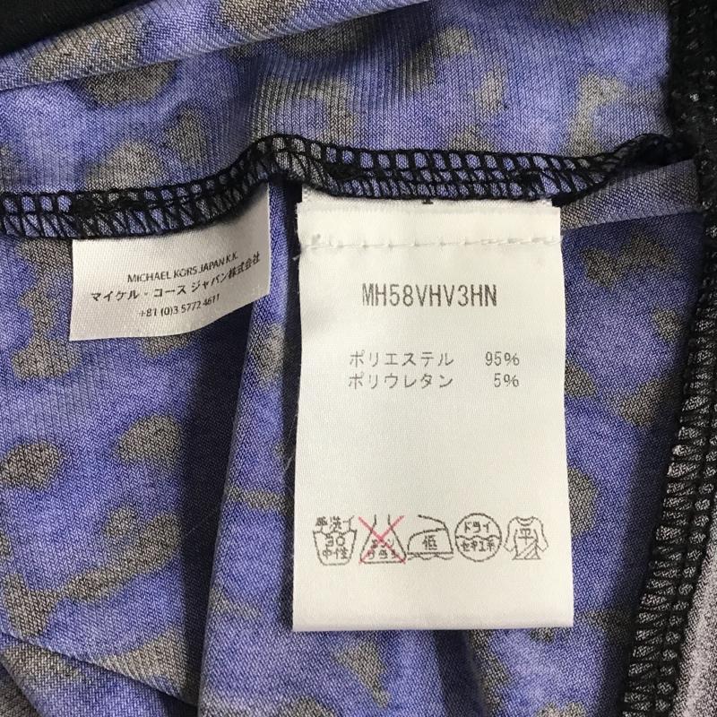 マイケルコース MICHAEL KORS ワンピース ひざ丈スカート MH58VHV3HN 長袖 XS ヒョウ柄・レオパード柄 黒 / ブラック / X 青 / ブルー / レディース USED 古着 中古 10101055