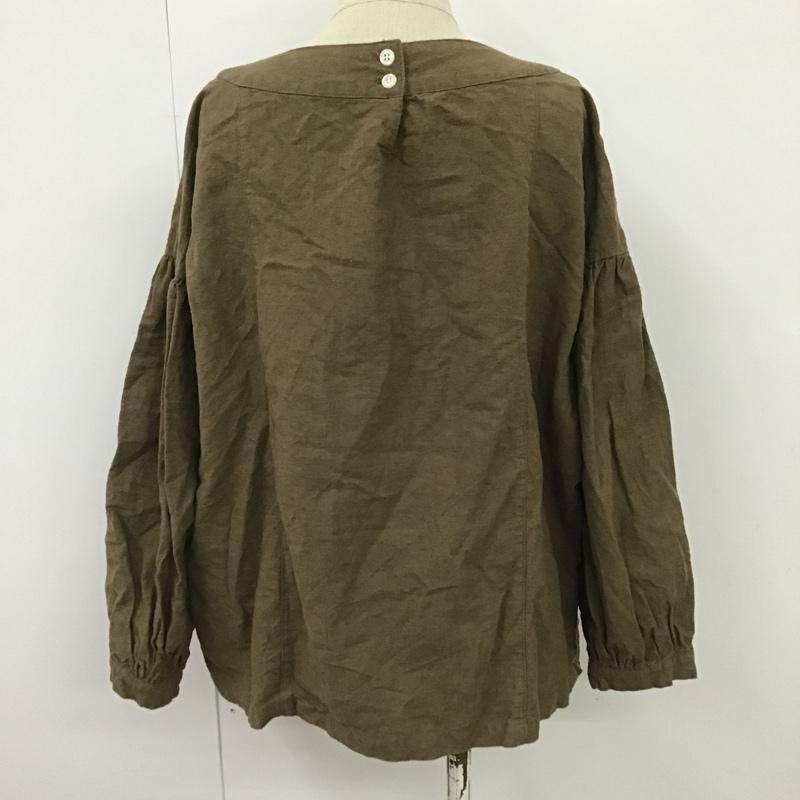 サマンサモスモス Samansa Mos2 カットソー 長袖 1708667 綿麻起毛ボリュームギャザープルオーバー FREE 無地 ダークブラウン / ダークブラウン /  レディース USED 古着 中古 10101075