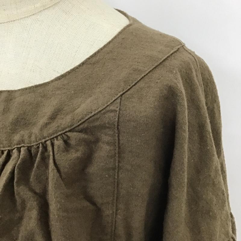 サマンサモスモス Samansa Mos2 カットソー 長袖 1708667 綿麻起毛ボリュームギャザープルオーバー FREE 無地 ダークブラウン / ダークブラウン /  レディース USED 古着 中古 10101075