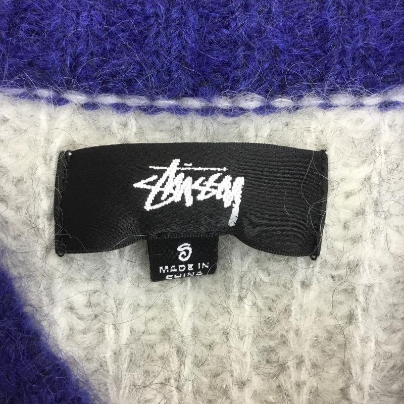 ステューシー STUSSY ニット、セーター 長袖 Mohair Tennis Sweater モヘア テニスセーター S 灰 / グレー / メンズ USED 古着 中古 10101089
