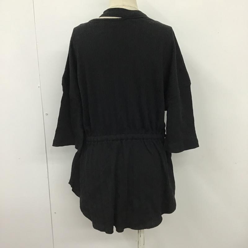 アズールバイマウジー AZUL BY MOUSSY カットソー 半袖 250DAS80-043H SHOULDER SLIT BLOUSING ネックスリット タグ付き S 無地 黒 / ブラック /  レディース USED 古着 中古 10101096