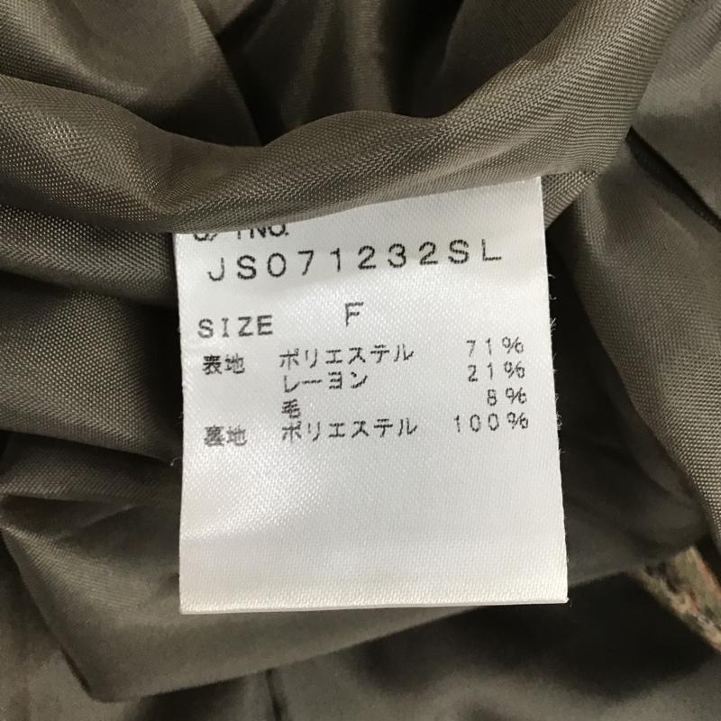 ジーナシス JEANASIS ジャケット、上着 ジャケット、ブレザー JS071232SL ノーカラー FREE チェック ベージュ / ベージュ / X 黒 / ブラック / X 橙 / オレンジ / X 灰 / グレー / レディース USED 古着 中古 10101097