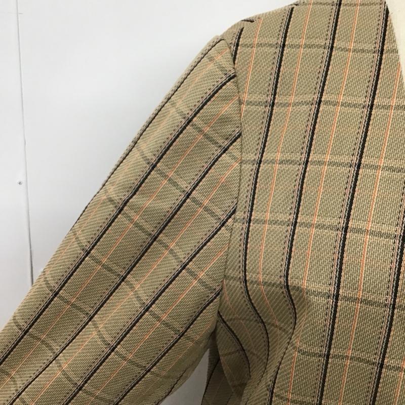 ジーナシス JEANASIS ジャケット、上着 ジャケット、ブレザー JS071232SL ノーカラー FREE チェック ベージュ / ベージュ / X 黒 / ブラック / X 橙 / オレンジ / X 灰 / グレー / レディース USED 古着 中古 10101097