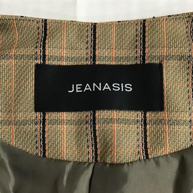 ジーナシス JEANASIS ジャケット、上着 ジャケット、ブレザー JS071232SL ノーカラー FREE チェック ベージュ / ベージュ / X 黒 / ブラック / X 橙 / オレンジ / X 灰 / グレー / レディース USED 古着 中古 10101097