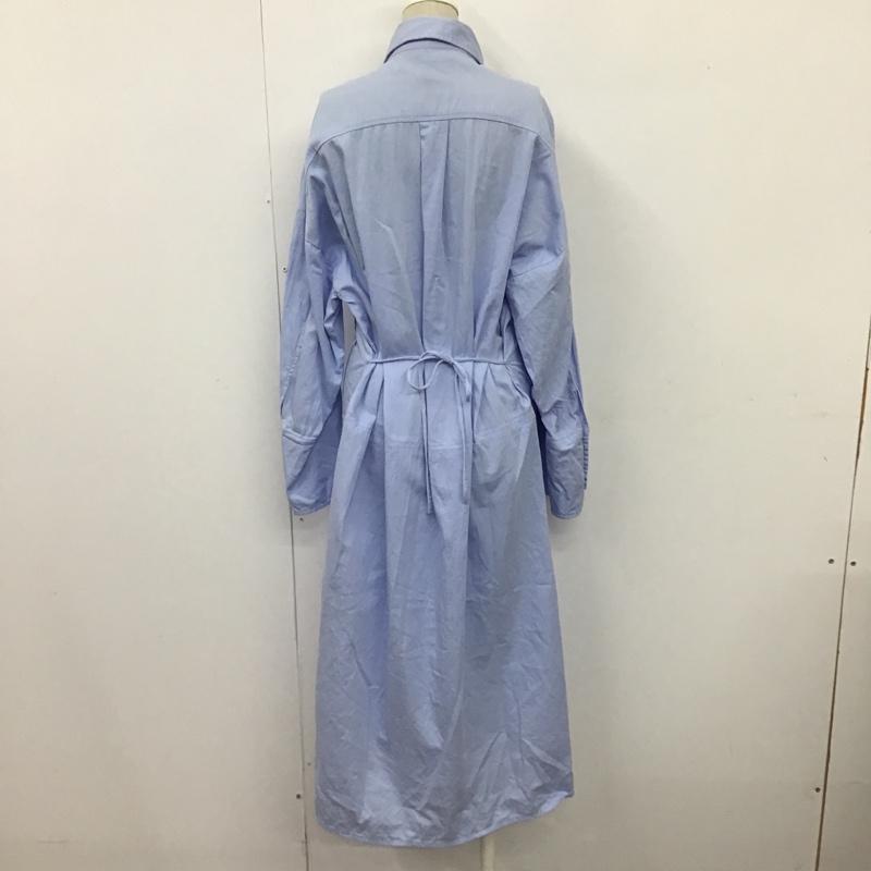 ザラ ZARA シャツワンピース 長袖 2760 523 403 コットン サイドスリット M 無地 水色 / ライトブルー / レディース USED 古着 中古 10101123